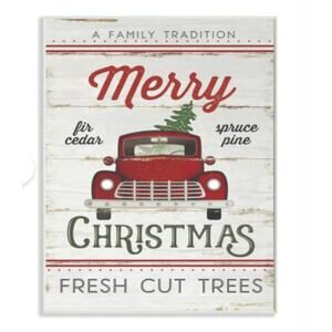 Merry Christmas NIB Wood Wall Plaque